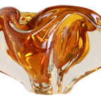 Vintage Murano Asbak Sculptuur Schaal Oranje Glas Glazen thumbnail 3