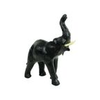 Vintage Olifant Met Slagtanden Papier Mache En Leder Beeld Sculptuur thumbnail 4