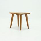 Carl Malmsten Solid Pine Stool By Svensk Sweden 1940S thumbnail 3