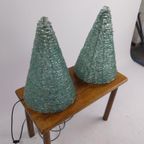 2 Glass Cones Table Lamps - Tafellamp 1970S Italy 25 X 40Cm thumbnail 5