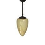 Art Deco - Hanging Pedant With Marbled Glass - Teardrop Shaped Glass - Brass Framework - Very Lar thumbnail 9