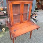 Antiek Vitrinekastje, Schrijfbureau, Secretaire thumbnail 2