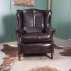 Stoere Zwarte Schaapsleren Vintage Bendic Wingback Fauteuil thumbnail 10