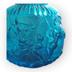 Empoli Vintage Blauwe Glazen Fles Zodiac Dierenriem thumbnail 9