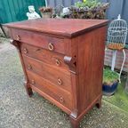 Antieke Franse Ladenkast, Linnenkast Commode Afm. 103X5Cm En thumbnail 3