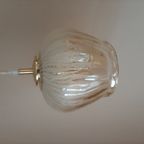 Vintage Hanglamp Amberkleur | Frosted Glas | Jaren 60 Lamp thumbnail 4