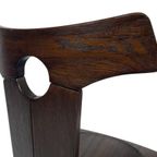 Vintage Brutalist Eiken Stoel Jaren 60 Massief Hout thumbnail 4