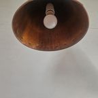 E.s. Horn Aalestrup Koperen Gehamerde Cone Lamp. Vintage thumbnail 10