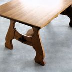 Brutalist Eettafel | Vintage Tafel | Jaren 50 | Eiken thumbnail 5