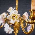 Italian Art Deco Chandelier With Flowers thumbnail 5