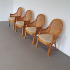 4 X Rattan /webbing Dining Chairs 80s In Beautiful Condition thumbnail 2