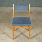 Set Van 6 Vintage Eetkamerstoelen – Blauw thumbnail 9