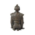 Bronzen Beeld Japanse Krijger Knielende Samoerai 20Ste Eeuw thumbnail 10