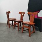 Brutalist Vintage Eiken Stoelen Jaren 60 thumbnail 3