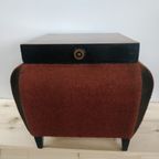 Vintage Art Deco Style Naaidoos/Opbergmeubel Bijzettafel thumbnail 4