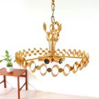 Retro Vintage Hanglamp Hollywoodregency Jaren 60 Goud Kleur thumbnail 2