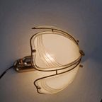 Jaren 80 Vintage Wandlamp Met Gebogen Glas thumbnail 3