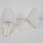 Set 2 Vintage Lumiance Cielo Wandlamp Glas 1980 Italy thumbnail 5