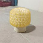 Vintage Glazen Plafondlamp, Wit En Geel thumbnail 11
