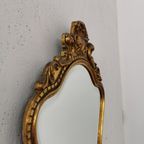 Vintage Goudkleurige Barok Rococo Spiegel Kuifspiegel Schouwspiegel 119 thumbnail 6