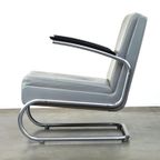 Vintage Grijze Rundleren Bauhaus Design Fauteuil Van Ahrend De Circkel thumbnail 6