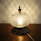Vintage Hollywood Regency Plafonniere Glas/Goud, Italie  Jaren '70 thumbnail 2