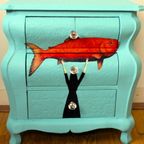 Blauwe Ladekast “goudvis”, Vintage Blue - Eclectisch thumbnail 5
