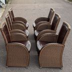 Eetkamerset Eettafelset 6 Stoelen En Eettafel Eikenhout En Riet Rotan Lloyd Loom thumbnail 8