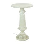 Vintage Verlichte Bijzettafel Zuil Pilaar Lamp Albast Natuursteen thumbnail 3