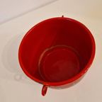 Vintage Rood Emaille Hangpot Frans Emaille Pot thumbnail 5