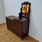 Vintage Dressoir Commode Ladekast Make-up Kast Badkamerkast Met Marmer Blad thumbnail 5