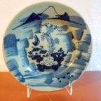 Qing Dynasty Porcelain Celadon Plate * 18Th Century Antique * Chinese * Blue Mountains * 23Cm thumbnail 2