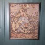 Antieke Italiaanse Gobelin In Houten Lijst thumbnail 3