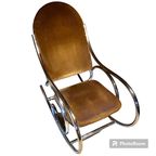 Thonet-Style Chrome-Stalen Schommelstoel thumbnail 4