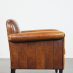 In Goede Staat Verkerende Schapenleren Art Deco Design Fauteuil/Armchair Met Leuke Details thumbnail 4