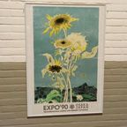 Vintage Jean Jansem Sunflower Poster, Expo'90, Osaka Japan thumbnail 8