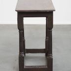 Grote, Functionele Antieke Engelse Bijzettafel/ Stool Met Een Waanzinnig Patina thumbnail 8