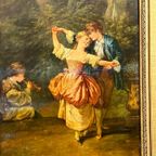 Antiek Schilderij "dans". thumbnail 5