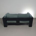 Two-Seat Sofa “Bastiano” From Afra & Tobia Scarpa For Gavina, Italy 60S. Black Solid Wood Frame A thumbnail 9