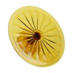 Art Deco Amber Taartschotel Gebak Schaal Depression Glass thumbnail 6