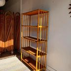 Italiaans Design Rotan Bamboe Boekenkast Mid Century Vintage thumbnail 5