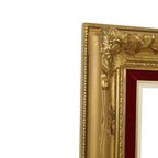 Vintage Vergulde Lijst Barok Stijl Rood Fluweel Klassiek 66x56cm thumbnail 10