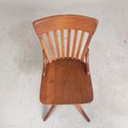 Eiken Bureaustoel, Atelierstoel, In Hoogte Verstelbaar, Jaren 30 thumbnail 8