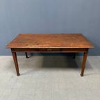 Vintage Teakhouten Koloniale Eettafel Met Lade thumbnail 11