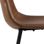 Sallinge Barkruk - Set Van 2 - Cognac Met Zwart Metalen Frame thumbnail 5