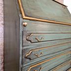 Groen En Goud Secretaire/ Vintage Look Kast thumbnail 4
