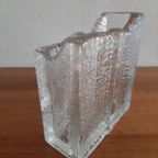 Zeldzame Brutalist Ijsglas Vaas Nybro Glasbruk Zweden thumbnail 11