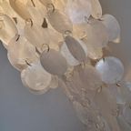 Vintage 60’S Capiz Schelpen Hanglamp Parelmoer Schelpen Opaline Schelp Lamp thumbnail 11