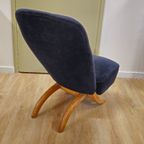 Vintage Theo Ruth Congo Fauteuil Stoel Donker Blauw thumbnail 8