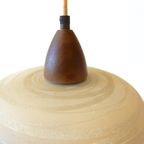 Vintage Lamp Hanglamp Jaren 50 / 60 Melkglas Teakhoud thumbnail 5